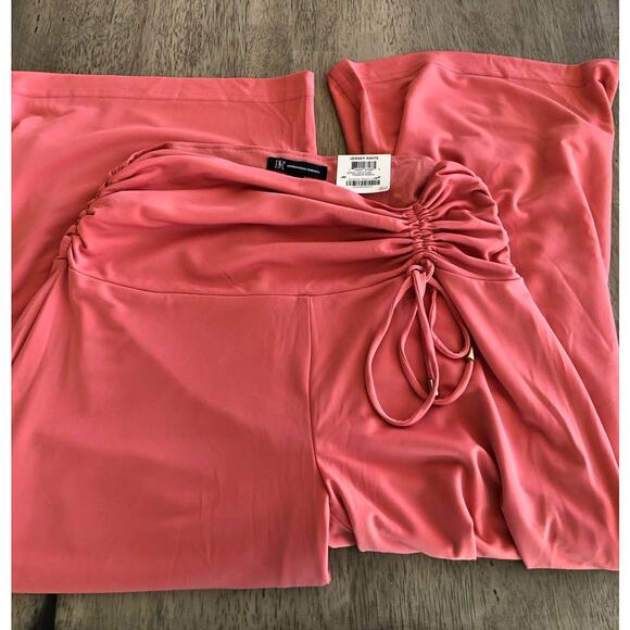 INC High Rise Cinched Peach Cropped Wide Leg Jersey Pant - M - Picture 6 of 8